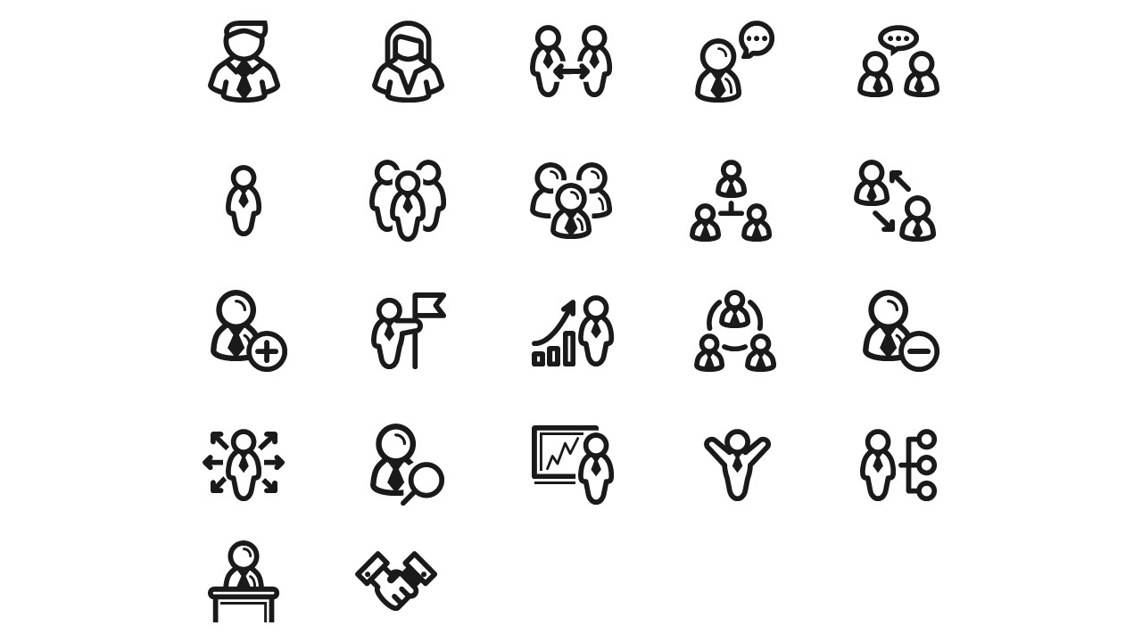 Collection of business people icons