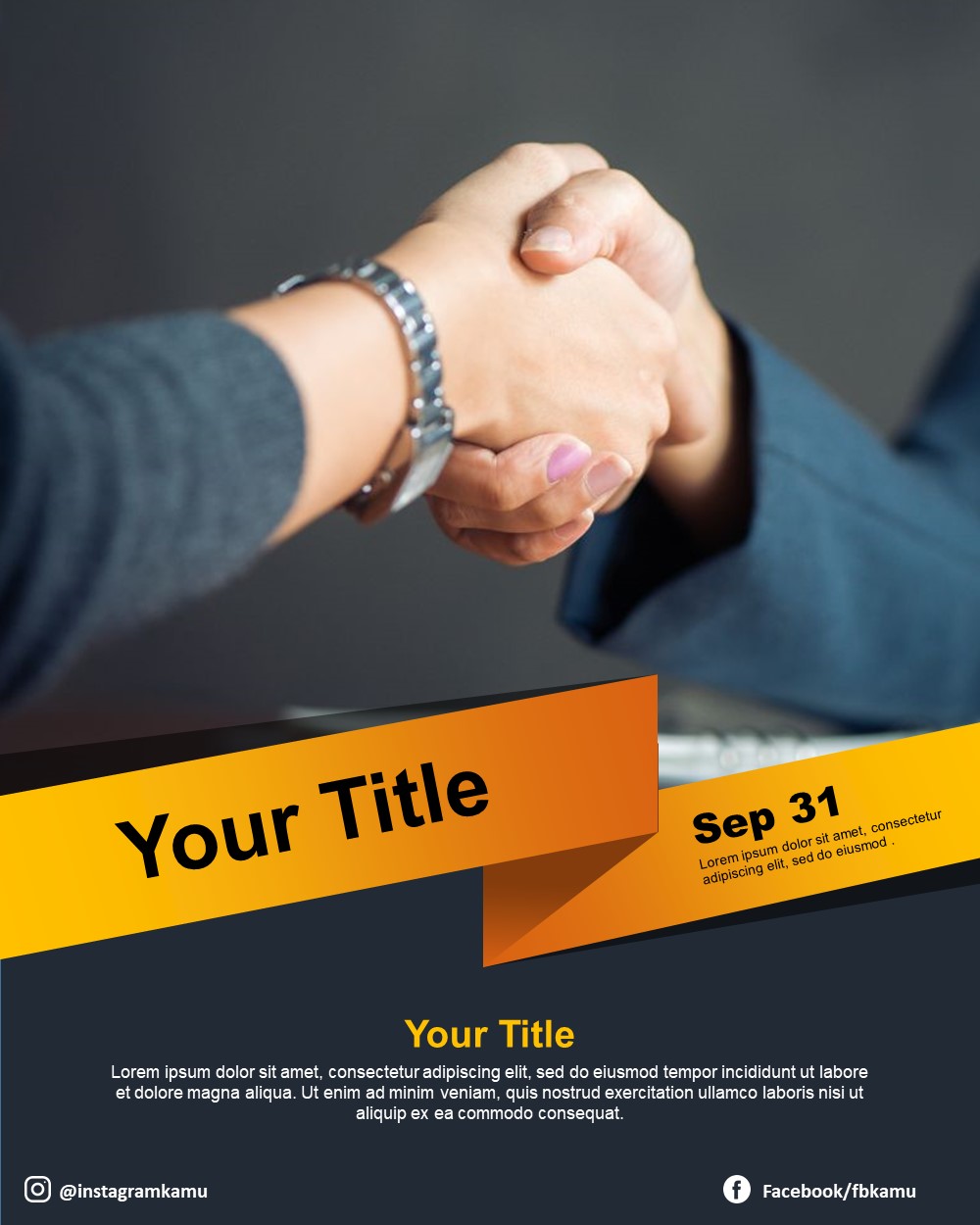 23 Business template with ribbon