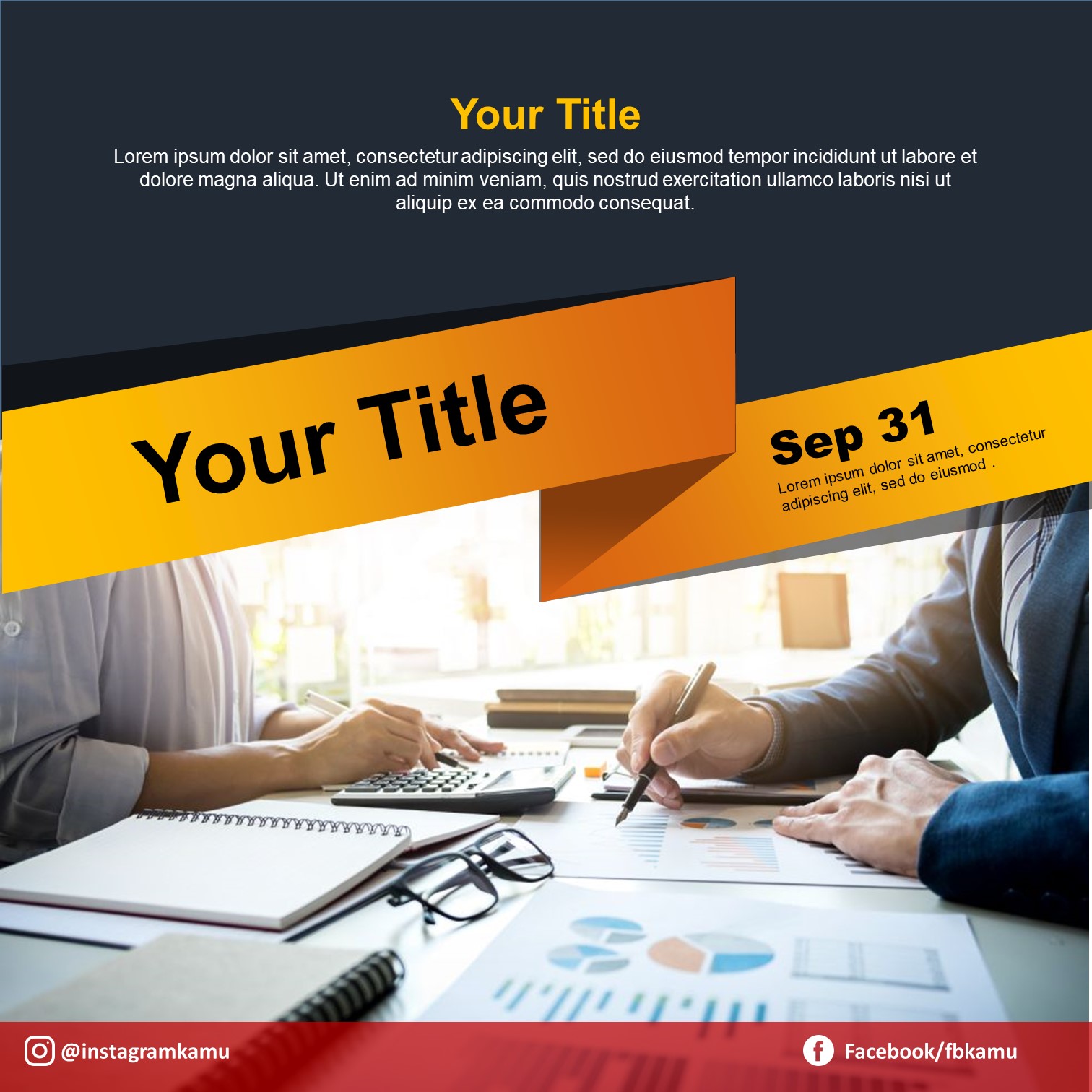 24 Business template with elegant ribbon