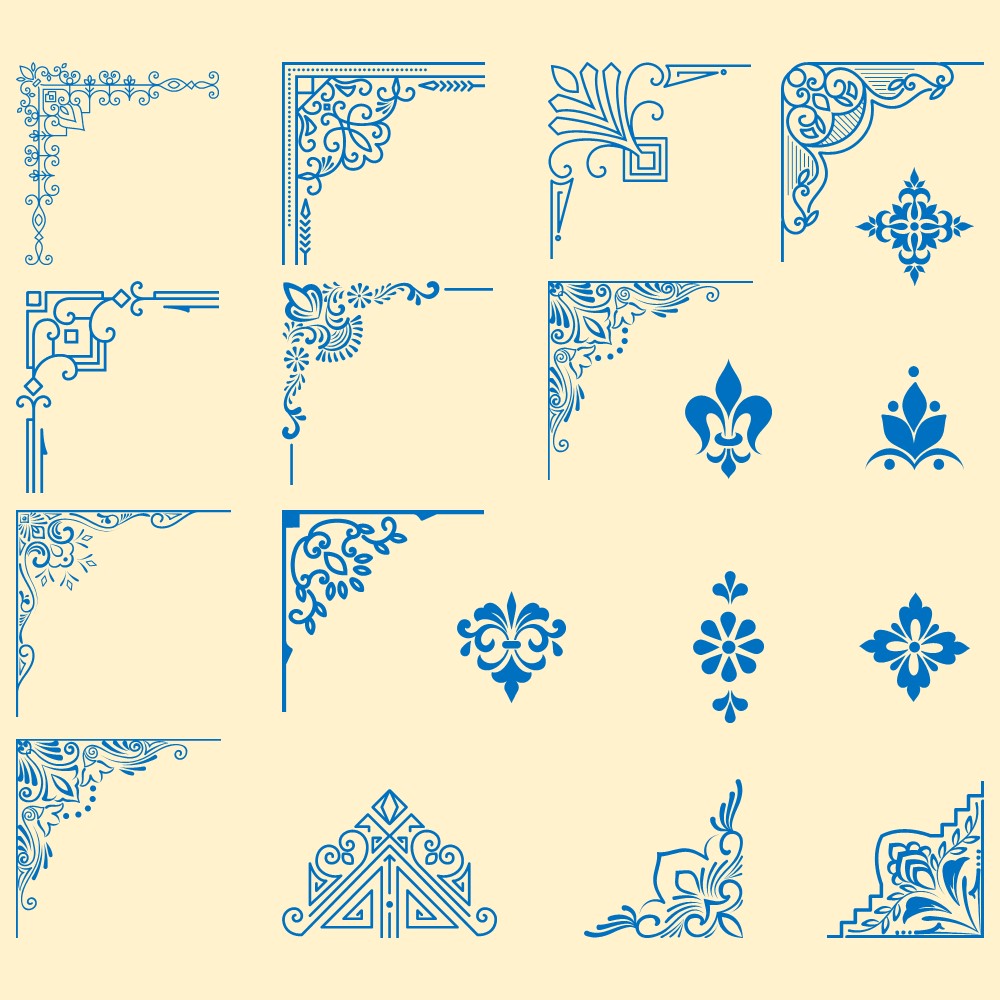 Set of decorative corner elements