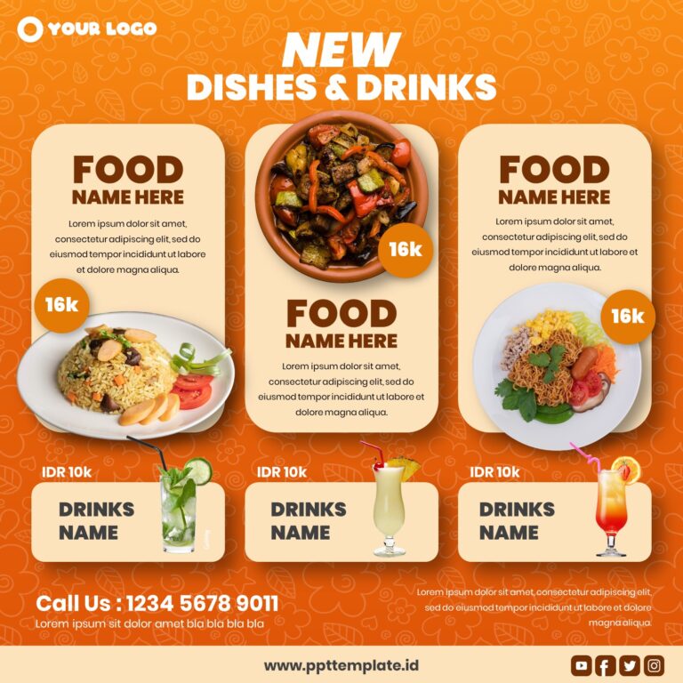 New dishes and drinks menu Square