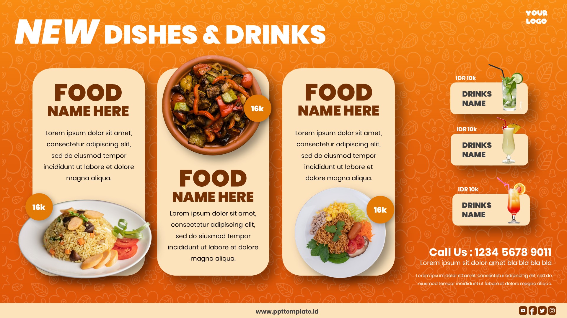 New dishes and drinks menu Youtube Video