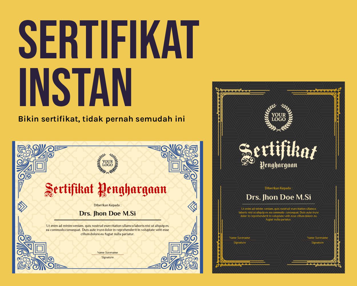 Sertifikat Instan – Bikin Sertifikat Lebih Mudah dan Praktis